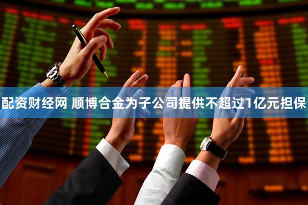 配资财经网 顺博合金为子公司提供不超过1亿元担保