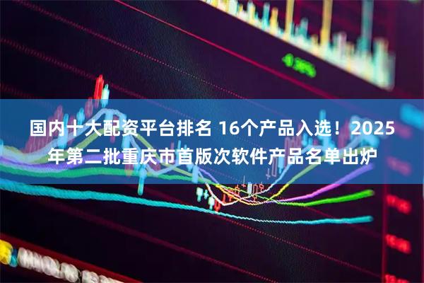 国内十大配资平台排名 16个产品入选！2025年第二批重庆市首版次软件产品名单出炉
